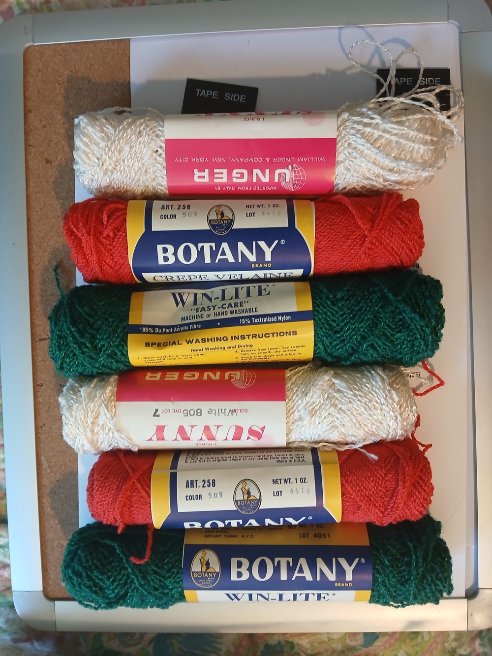 Holiday Yarn Pack in Red, Green, and Cream